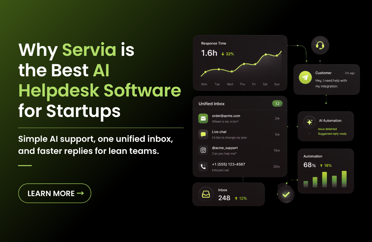 Why Servia is the Best AI Helpdesk Software for Startups